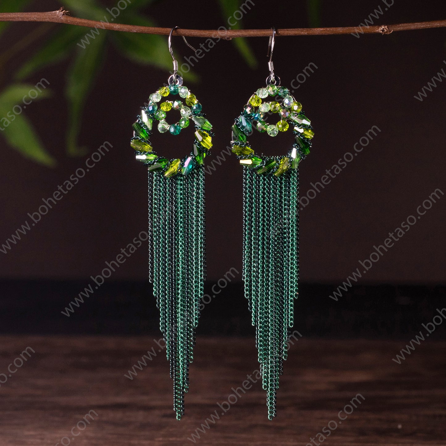 Handmade tassel earrings in Bohemian style Earrings for traveling commuting to work