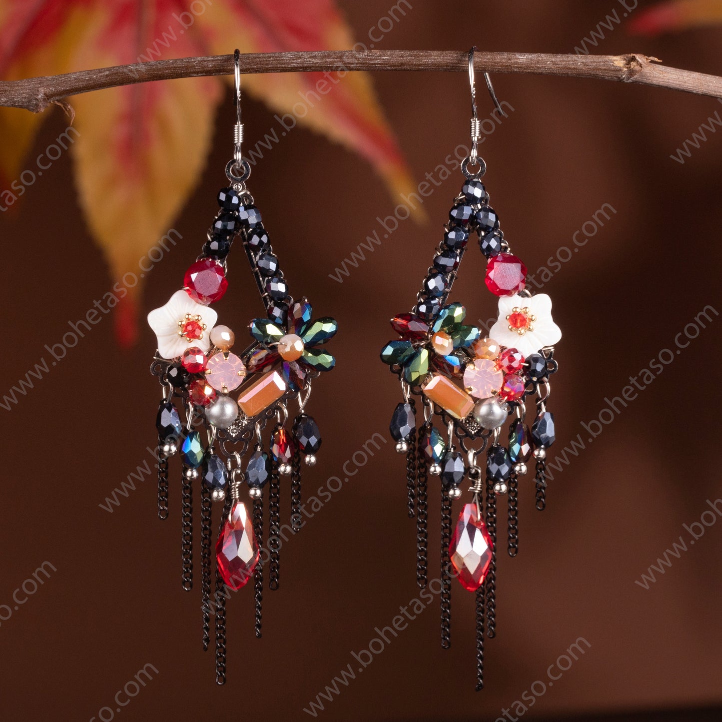Handmade tassel earrings in Bohemian style Earrings for traveling commuting to work giving to friends and giving yourself exquisite gifts
