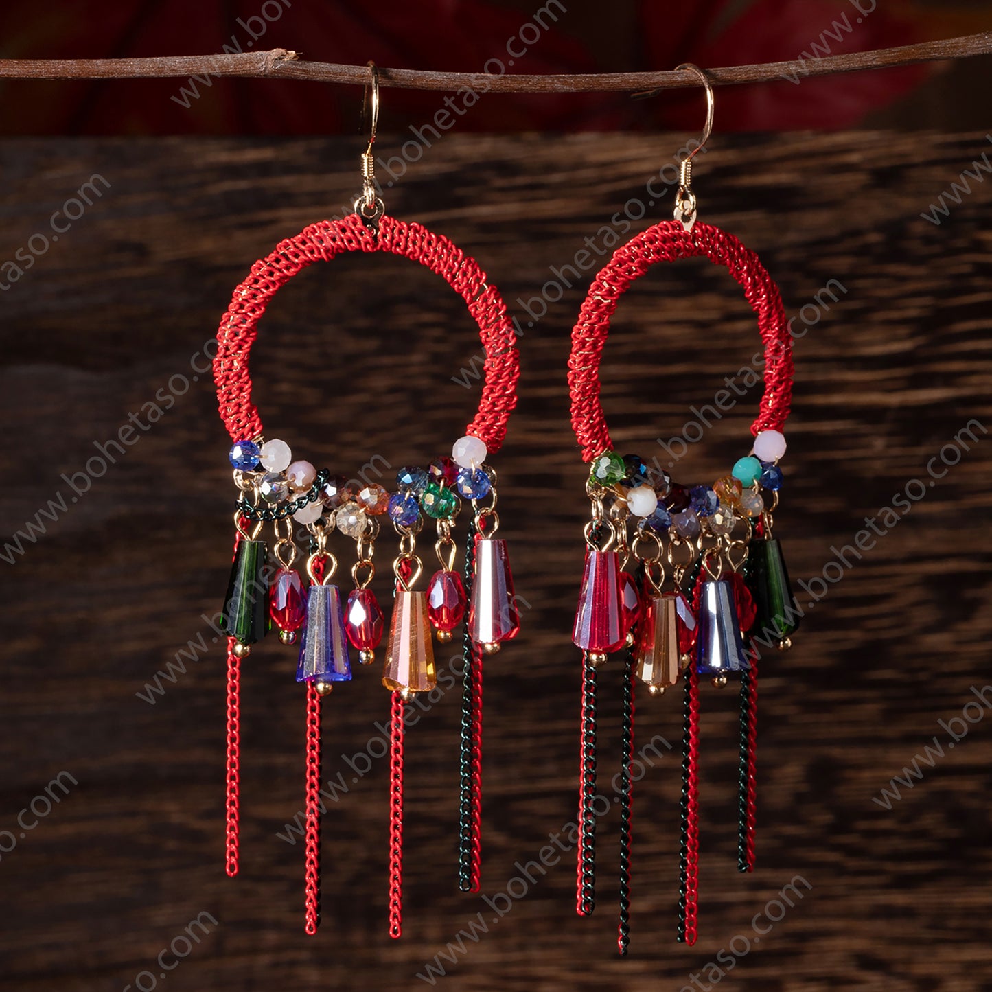 Handmade tassel earrings in Bohemian style Earrings for traveling commuting to work