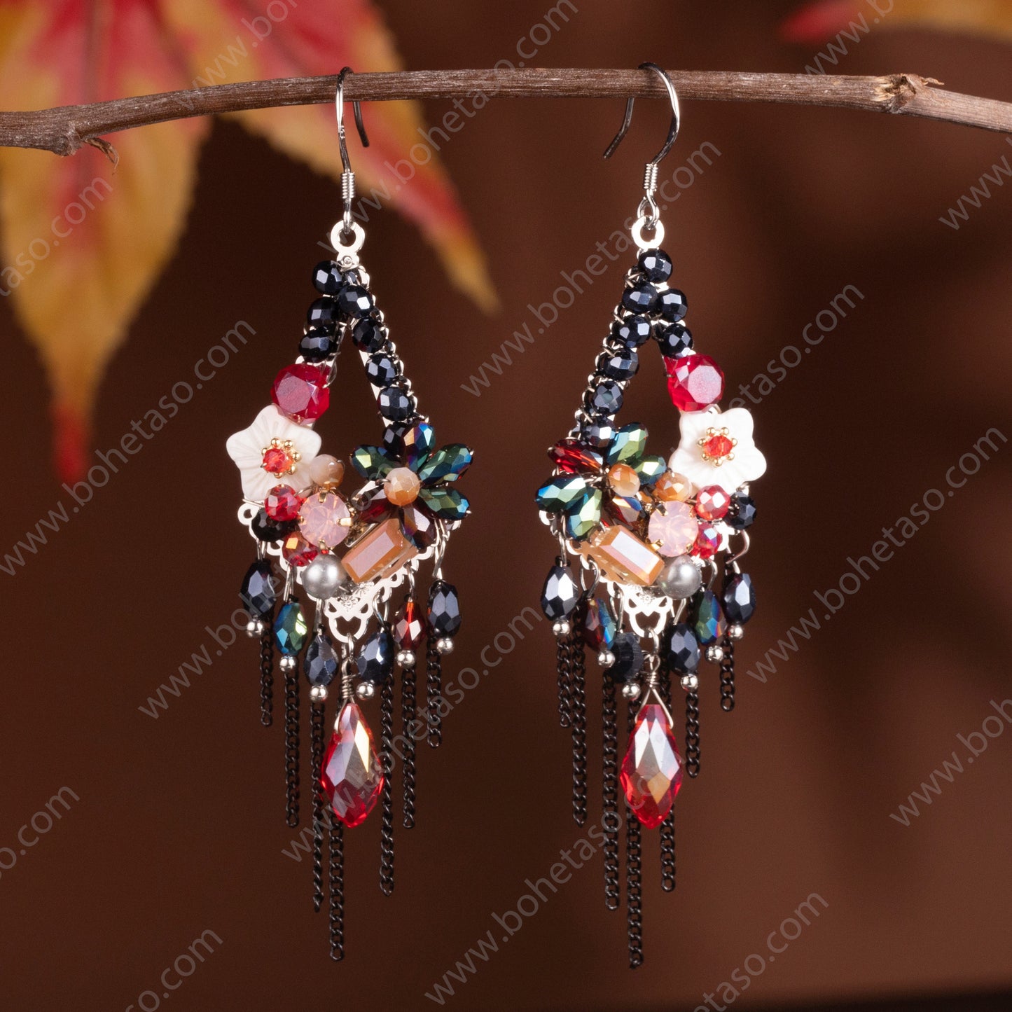 Handmade tassel earrings in Bohemian style Earrings for traveling commuting to work giving to friends and giving yourself exquisite gifts