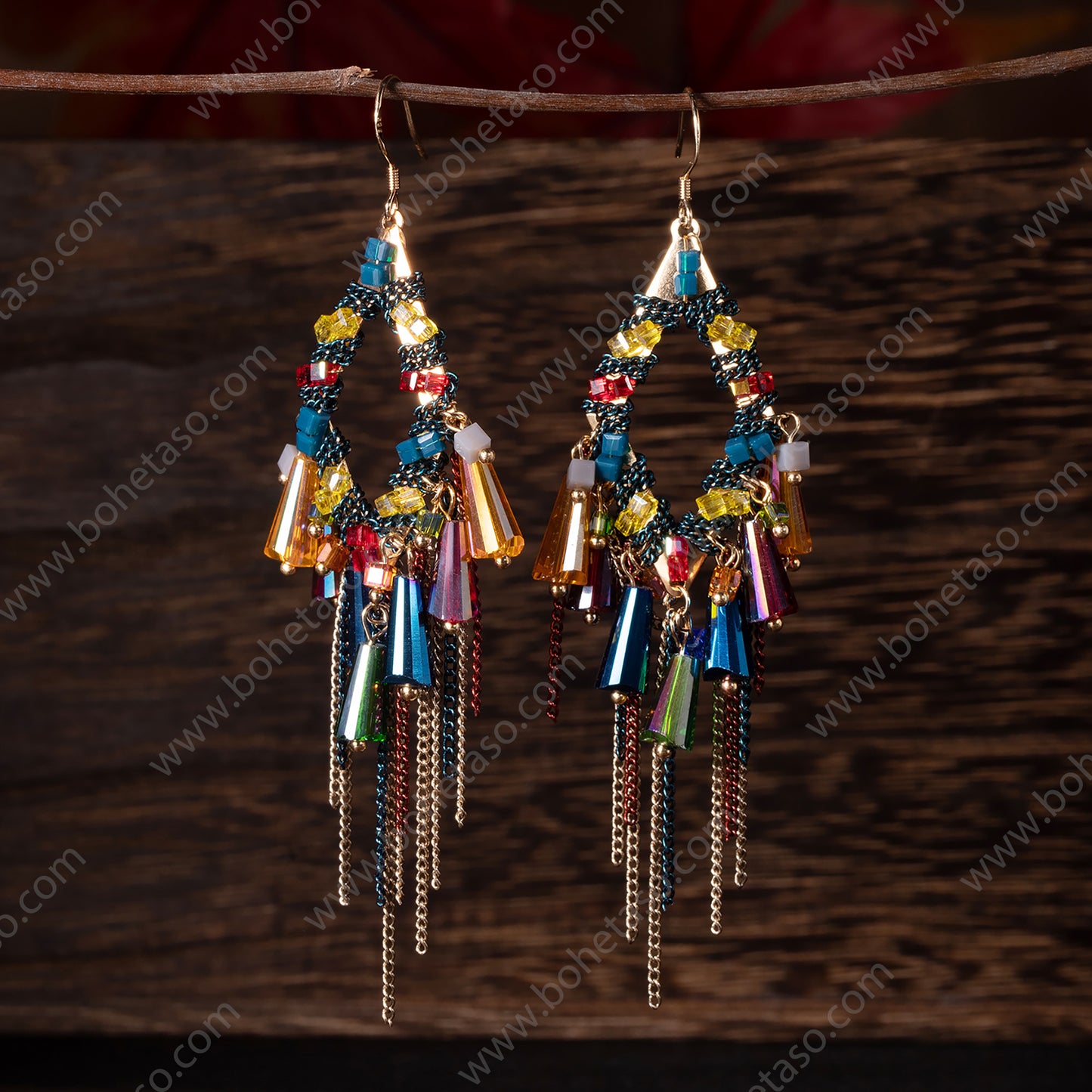 Handmade tassel earrings in Bohemian style Earrings for traveling commuting to work