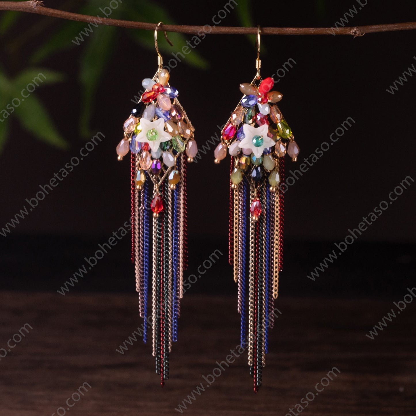 Handmade tassel earrings in Bohemian style Earrings for traveling commuting to work