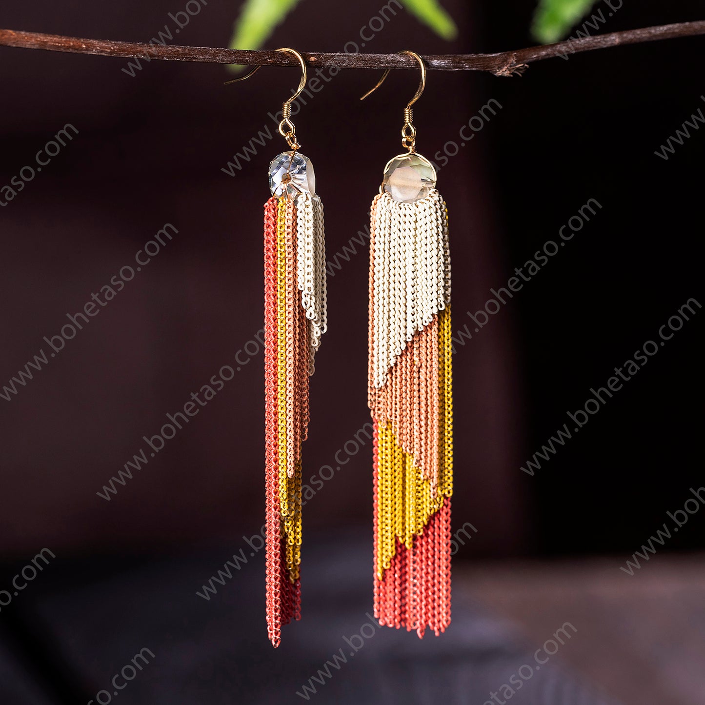 Handmade tassel earrings in Bohemian style Earrings for traveling commuting to work