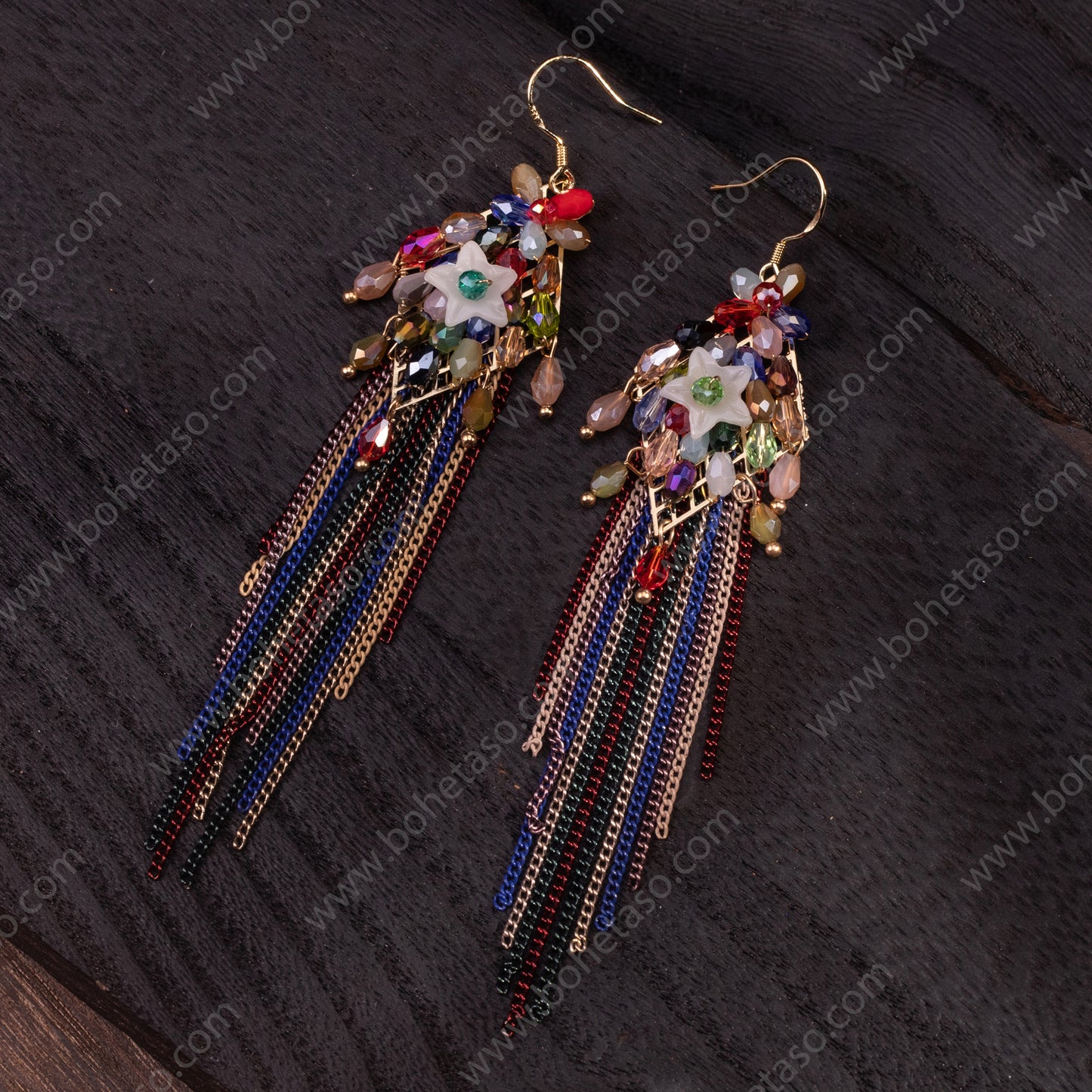 Handmade tassel earrings in Bohemian style Earrings for traveling commuting to work
