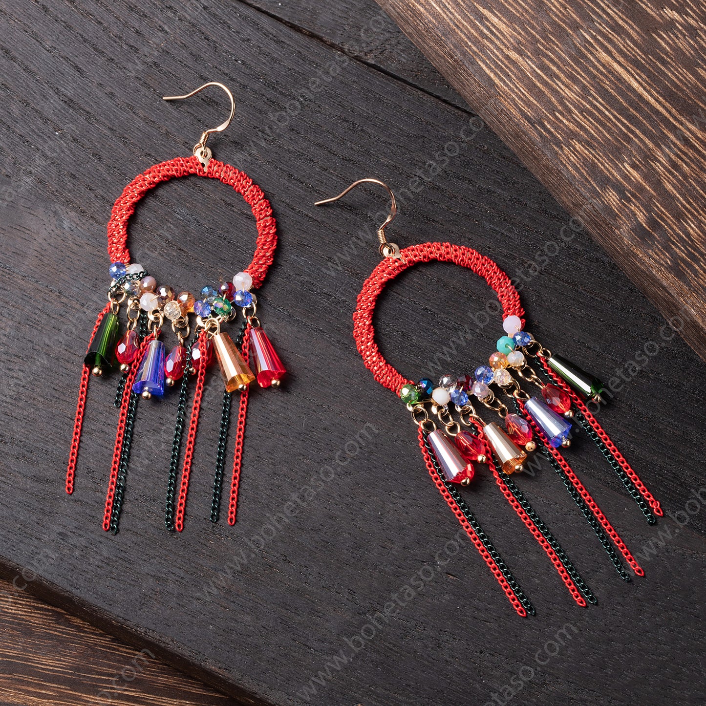 Handmade tassel earrings in Bohemian style Earrings for traveling commuting to work