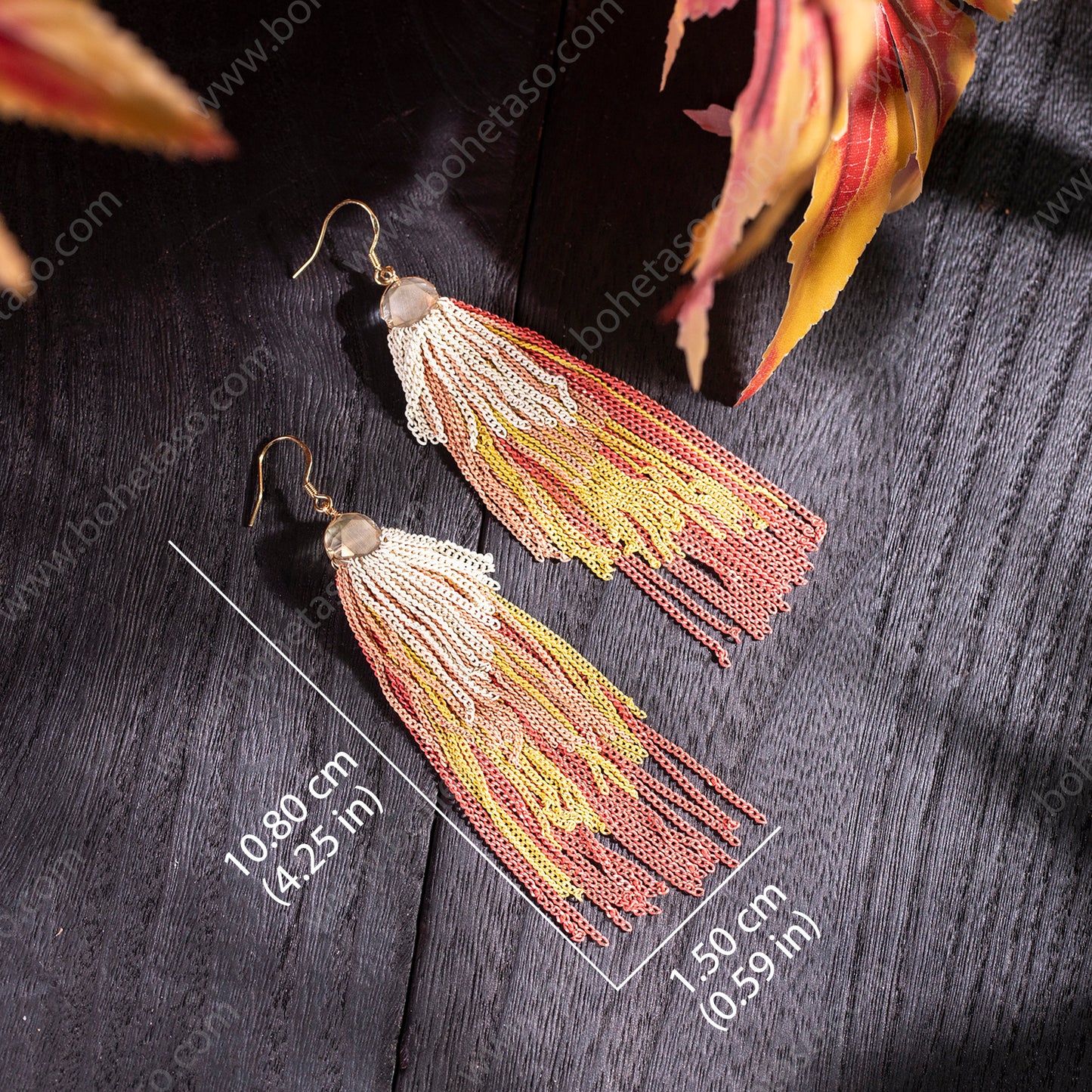 Handmade tassel earrings in Bohemian style Earrings for traveling commuting to work