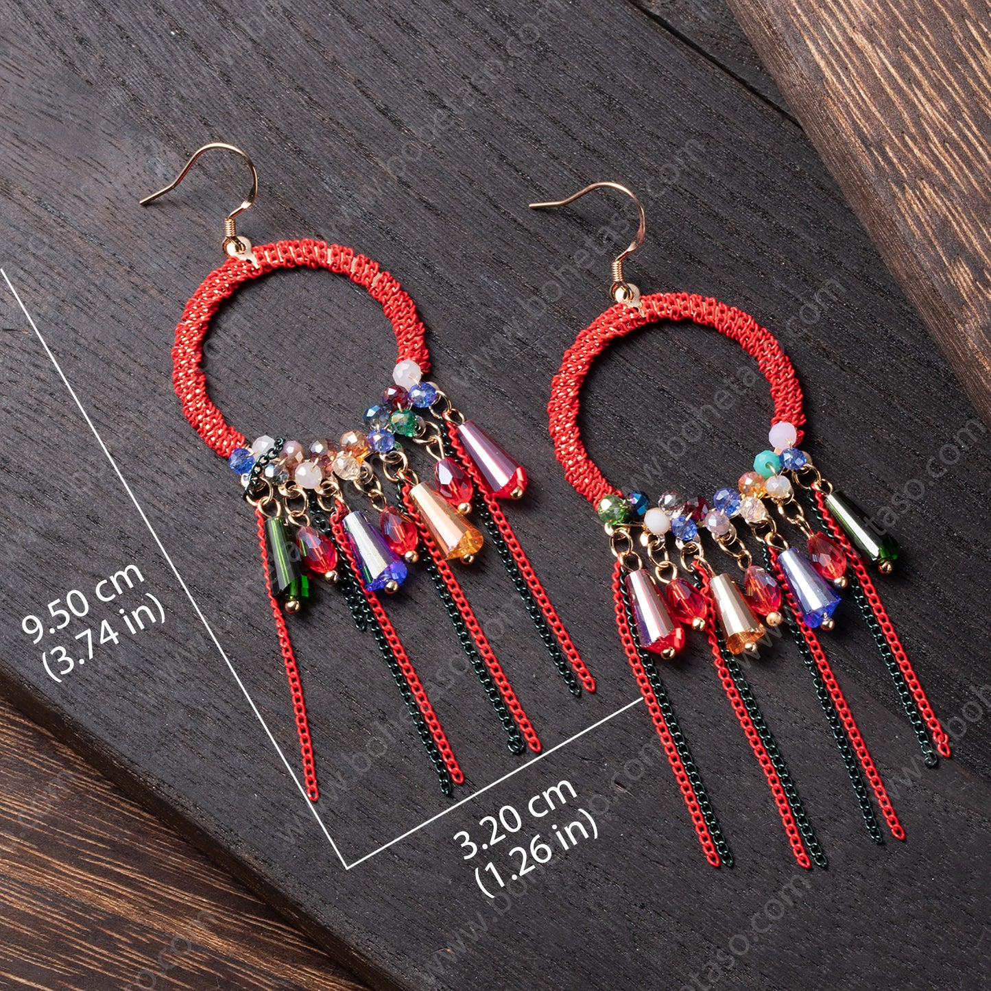 Handmade tassel earrings in Bohemian style Earrings for traveling commuting to work