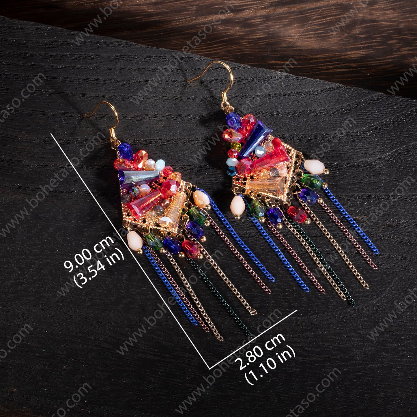 Handmade tassel earrings in Bohemian style Earrings for traveling commuting to work