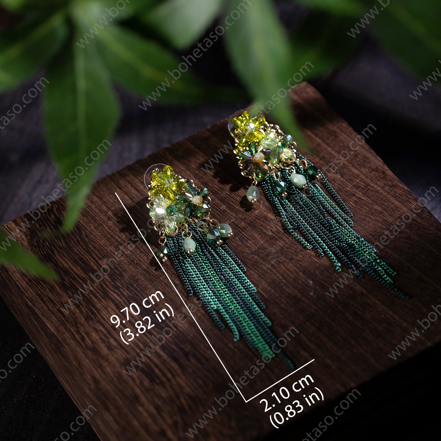 Bohemian style metal tassel earrings for women's outings, travel gatherings, exquisite niche earrings