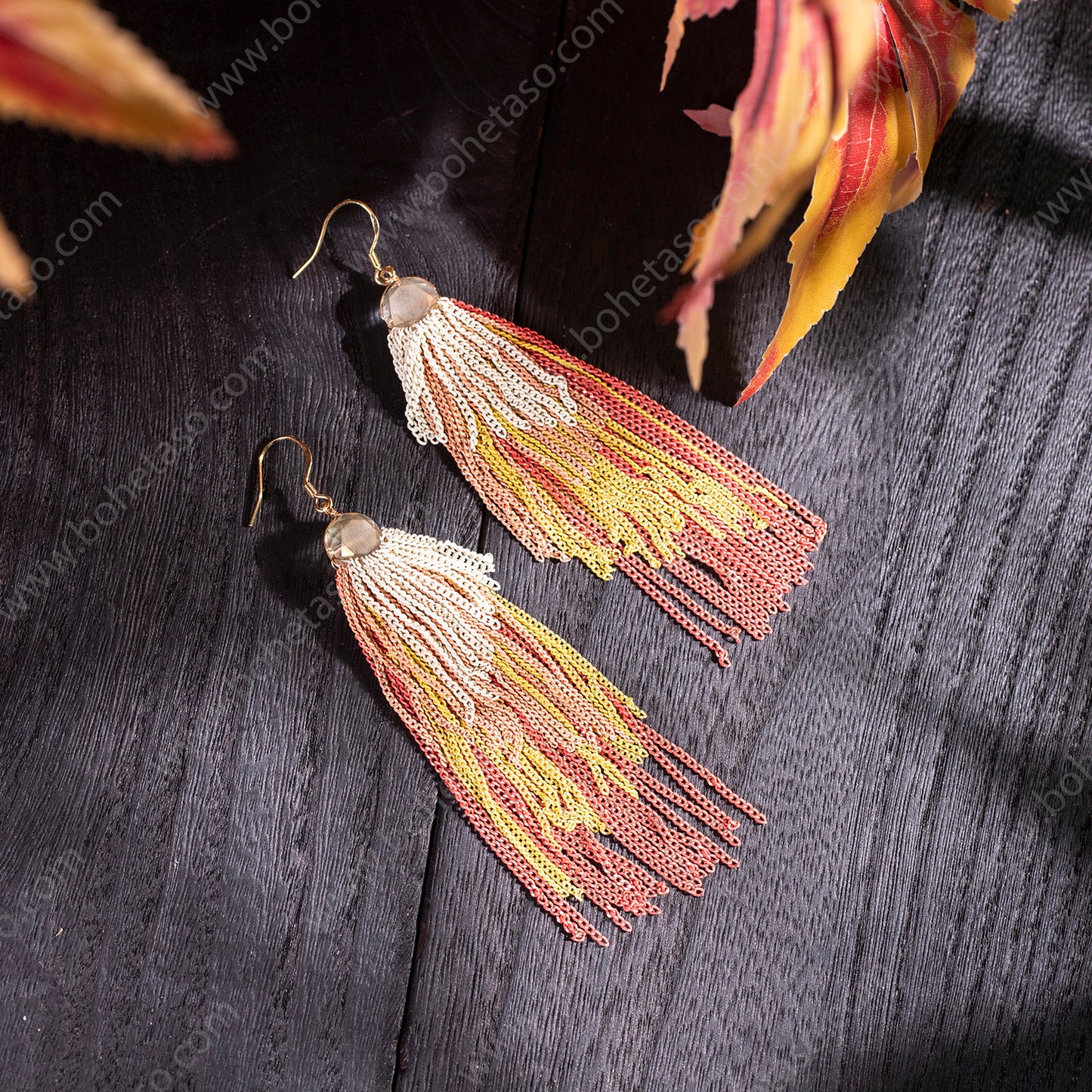 Handmade tassel earrings in Bohemian style Earrings for traveling commuting to work
