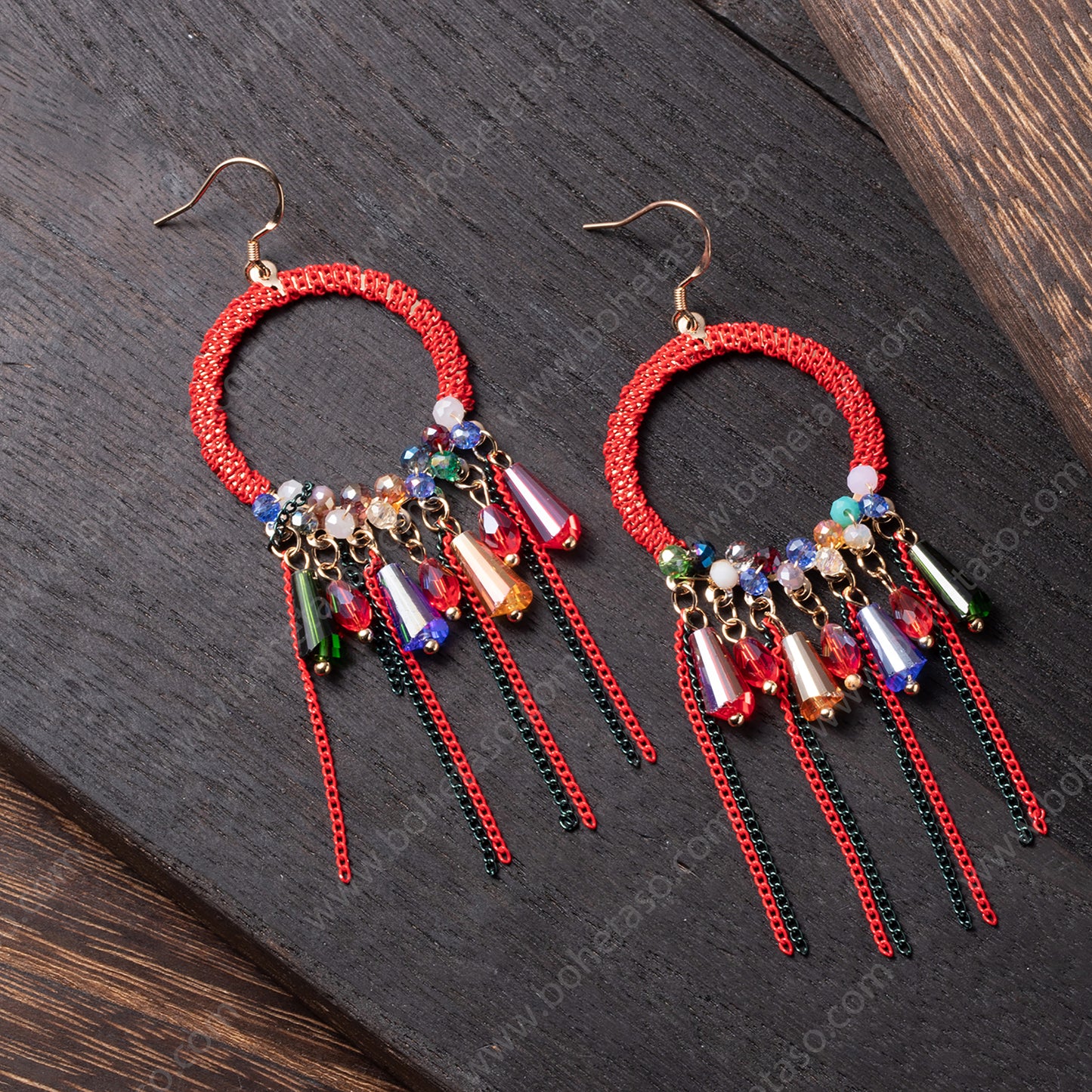 Handmade tassel earrings in Bohemian style Earrings for traveling commuting to work