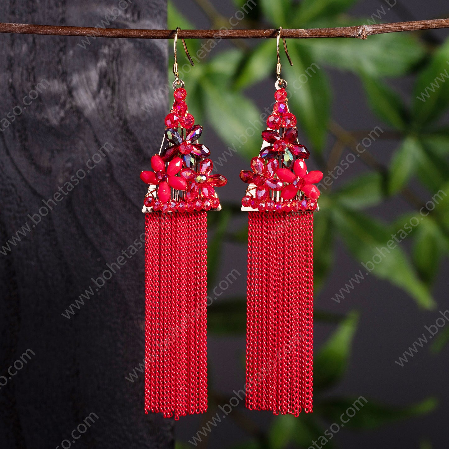 Handmade tassel earrings in Bohemian style Earrings for traveling commuting to work