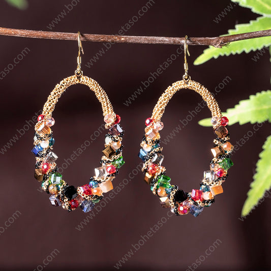 Bohemian ethnic style metal earrings for women's travel, jewelry, travel, gift giving, exquisite design, and sensory earrings