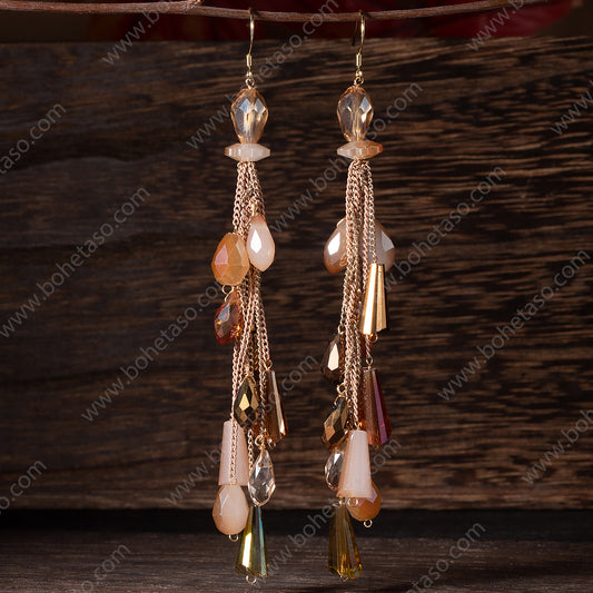 Handmade tassel earrings in Bohemian style Earrings for traveling commuting to work