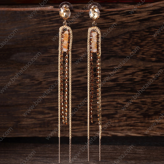 Handmade tassel earrings in Bohemian style Earrings for traveling commuting to work