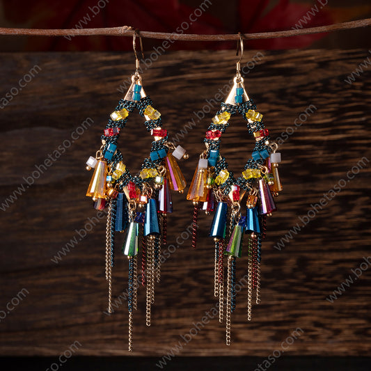 Handmade tassel earrings in Bohemian style Earrings for traveling commuting to work