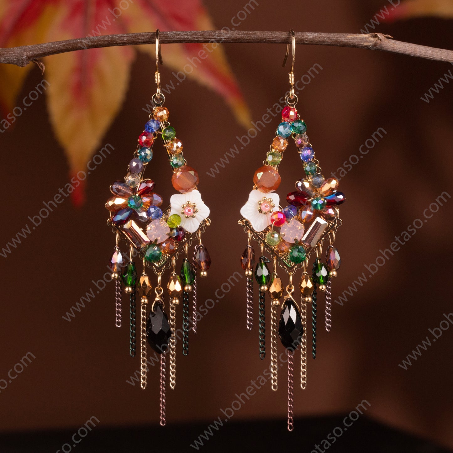 Bohemian ethnic style metal earrings for women's travel, jewelry, travel, gift giving, exquisite design, and sensory earrings