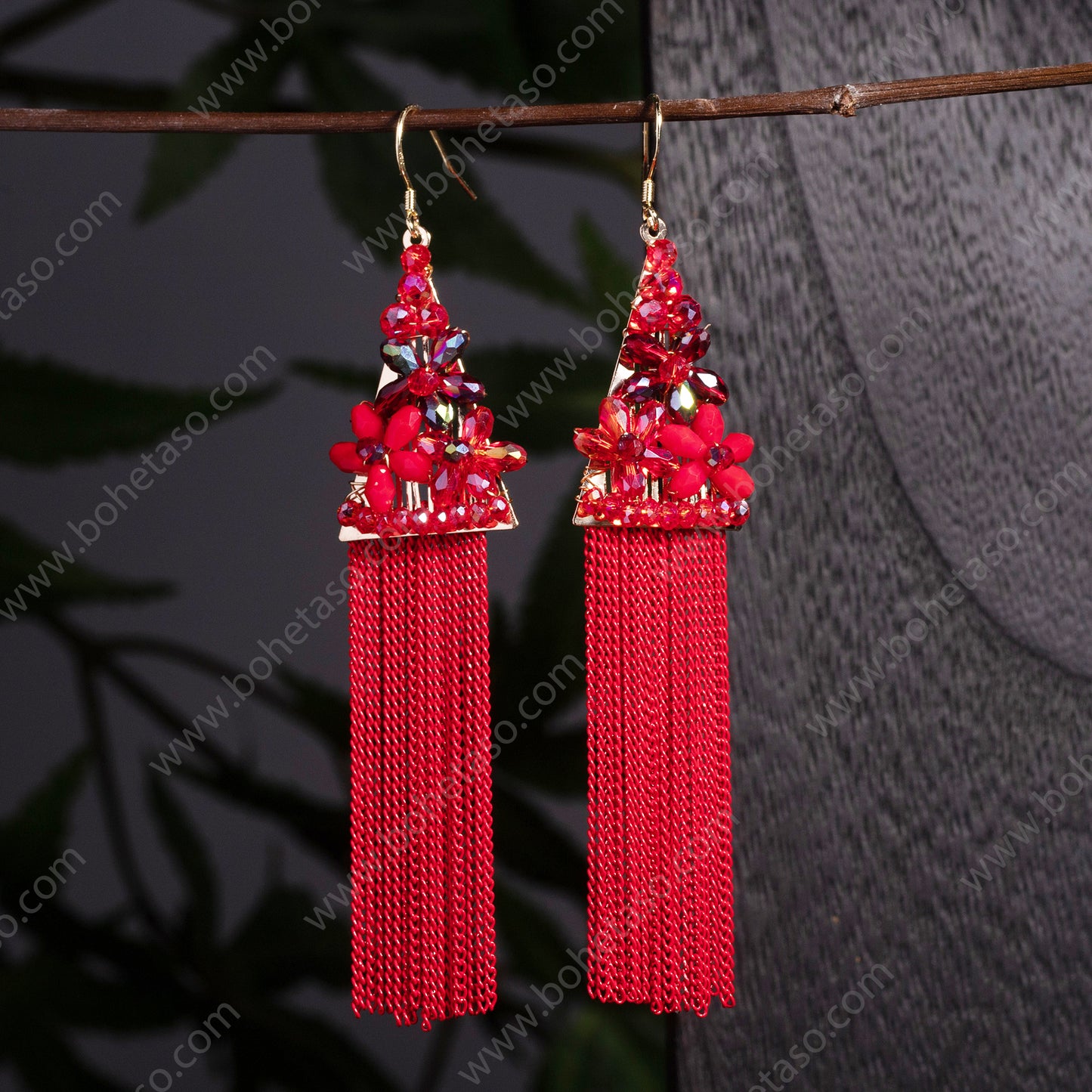 Handmade tassel earrings in Bohemian style Earrings for traveling commuting to work