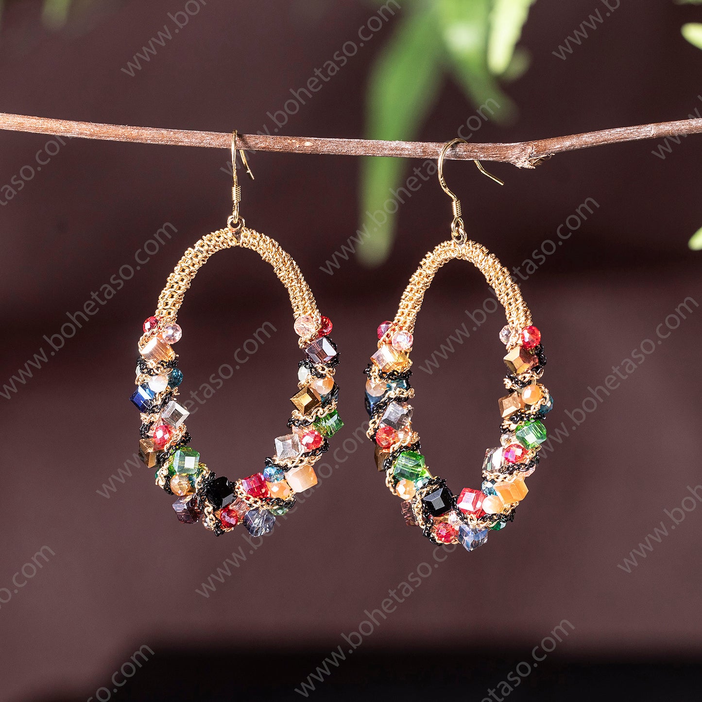 Bohemian ethnic style metal earrings for women's travel, jewelry, travel, gift giving, exquisite design, and sensory earrings