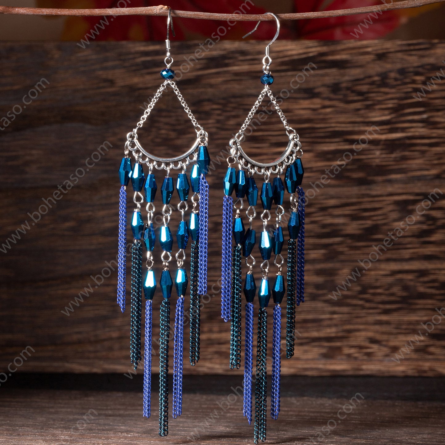 Handmade tassel earrings in Bohemian style Earrings for traveling commuting to work