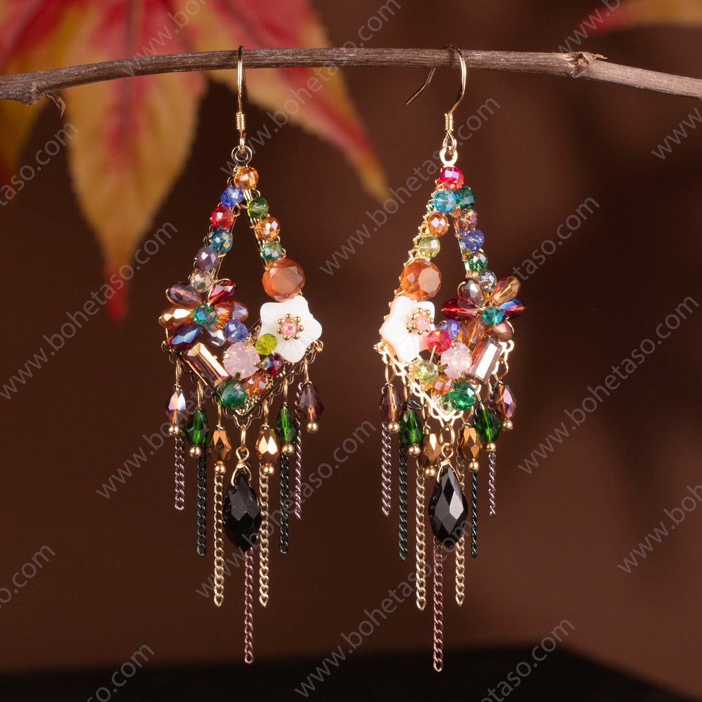 Bohemian ethnic style metal earrings for women's travel, jewelry, travel, gift giving, exquisite design, and sensory earrings