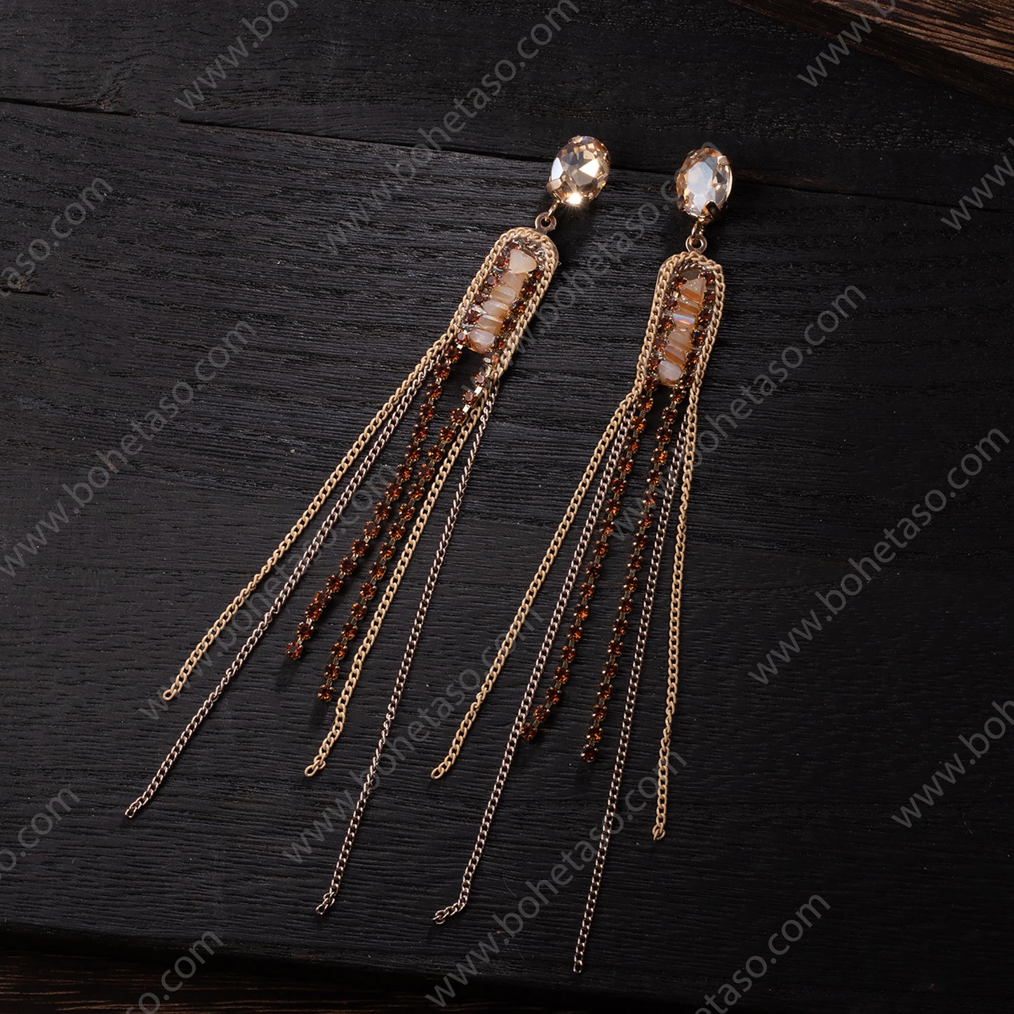 Handmade tassel earrings in Bohemian style Earrings for traveling commuting to work