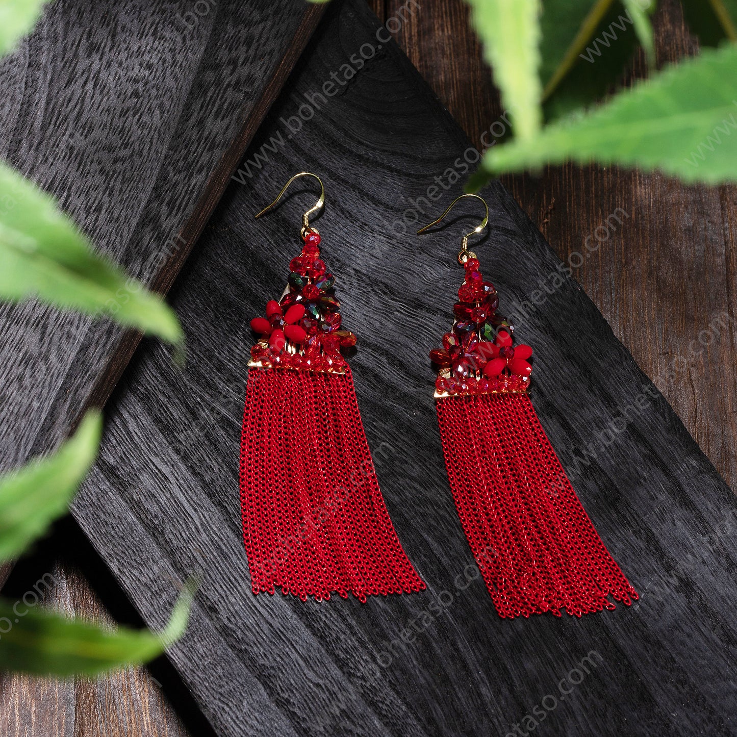 Handmade tassel earrings in Bohemian style Earrings for traveling commuting to work