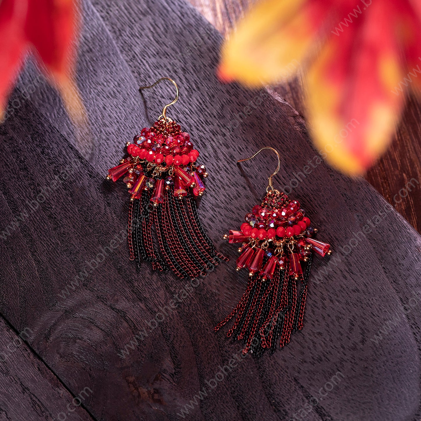 Bohemian style metal tassel earrings for women's outings, travel gatherings, exquisite niche earrings