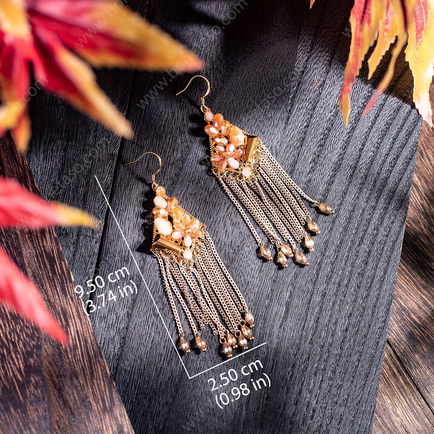 Bohemian style handmade metal tassel earrings for women's outings, gatherings, exquisite niche earrings