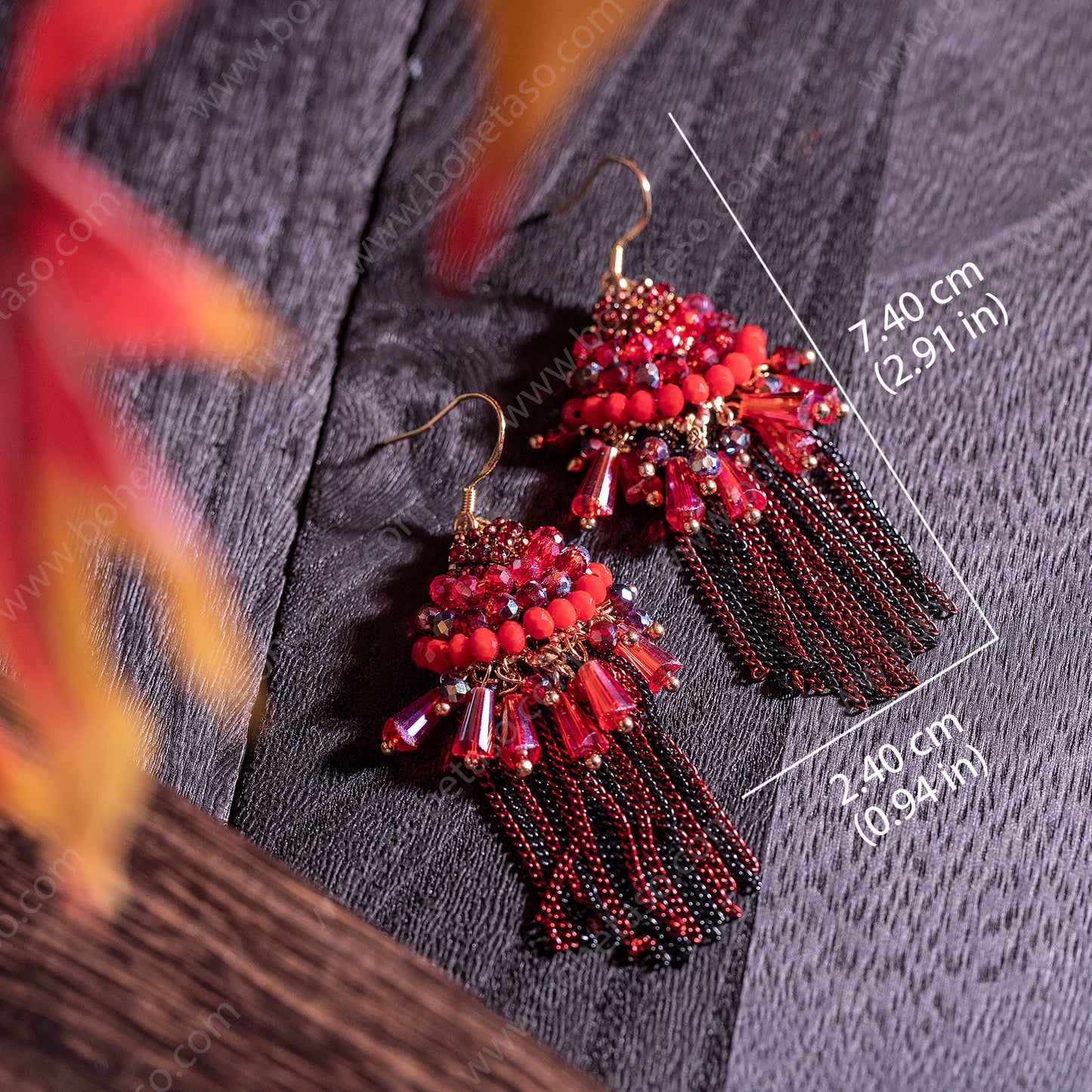 Bohemian style metal tassel earrings for women's outings, travel gatherings, exquisite niche earrings