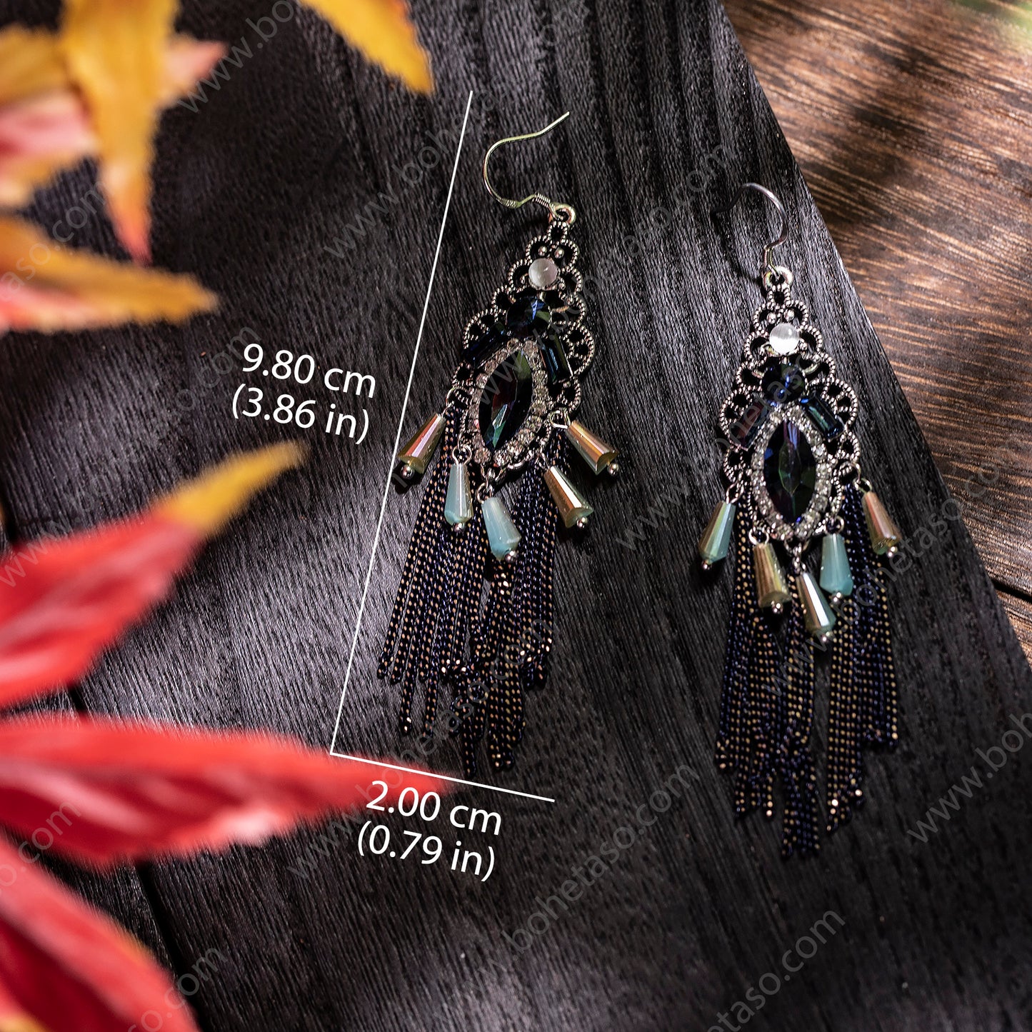 Bohemian style handmade metal tassel earrings for women's outings, gatherings, exquisite niche earrings