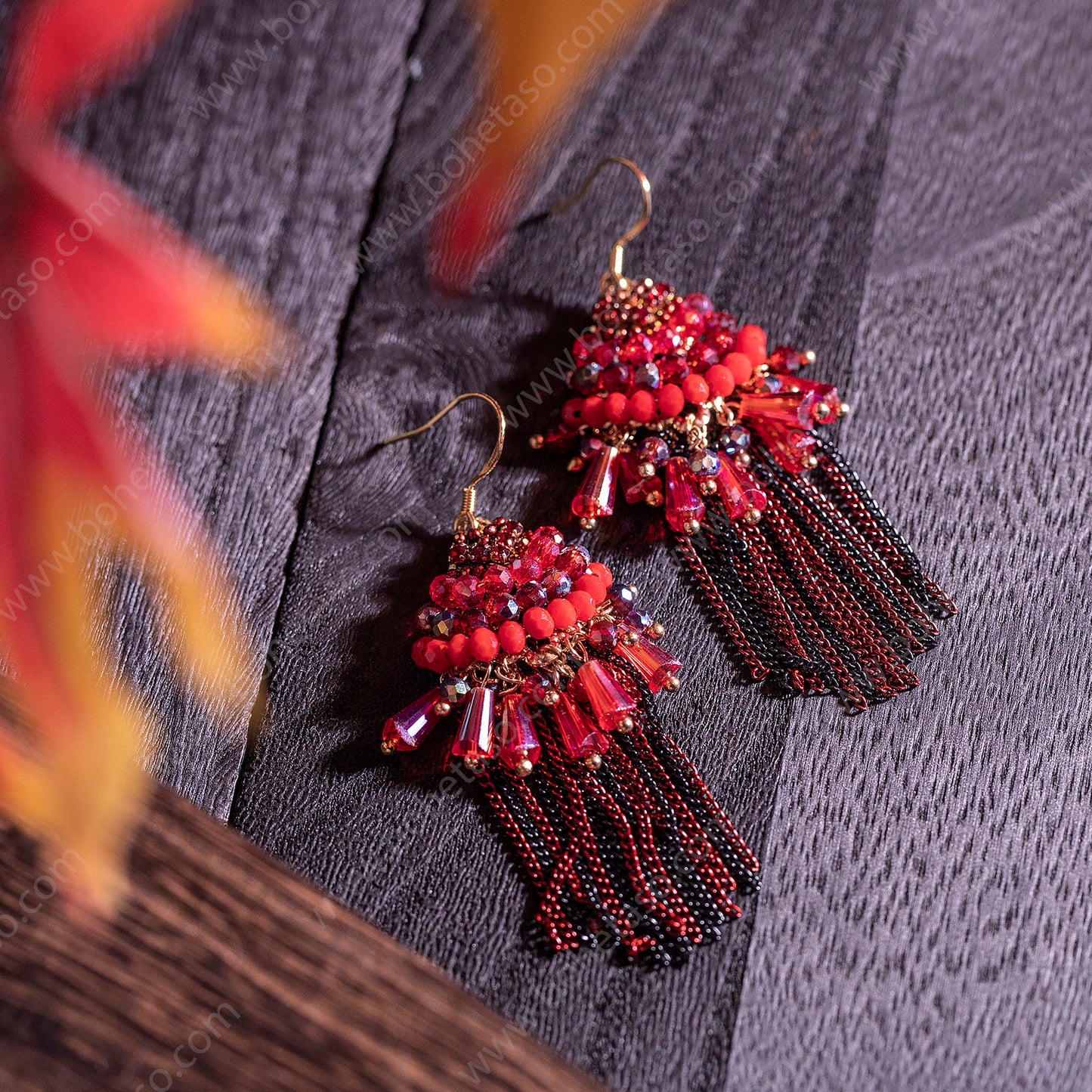 Bohemian style metal tassel earrings for women's outings, travel gatherings, exquisite niche earrings