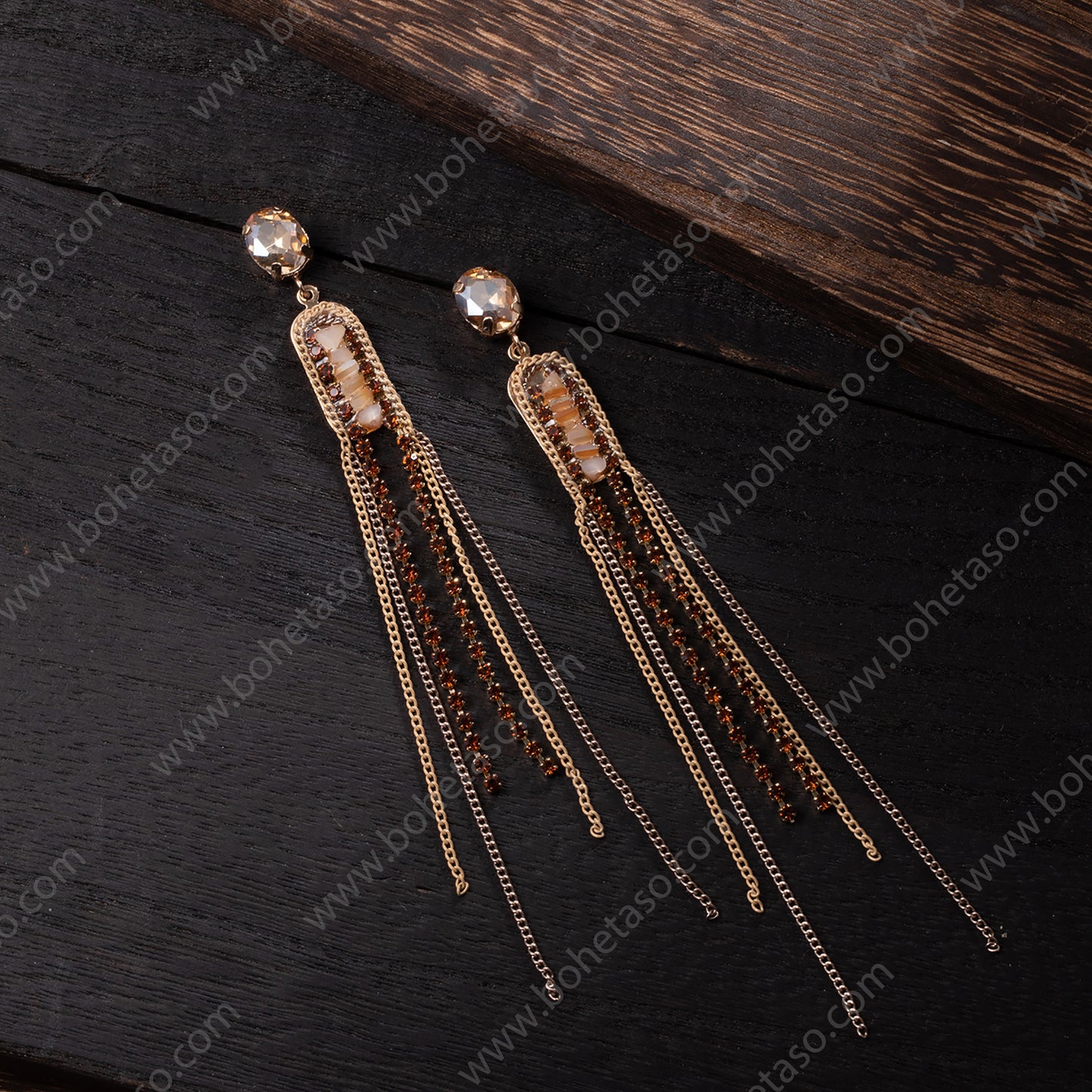 Handmade tassel earrings in Bohemian style Earrings for traveling commuting to work