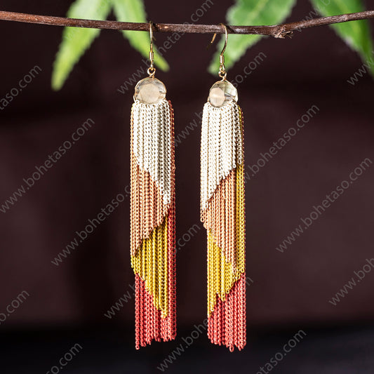 Handmade tassel earrings in Bohemian style Earrings for traveling commuting to work